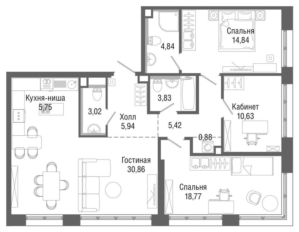 3-BD Apartment Sale, 104.4 sq. m. at Seliger City, Ilmenskiy Drive, 14к3, Moscow, Russia #1
