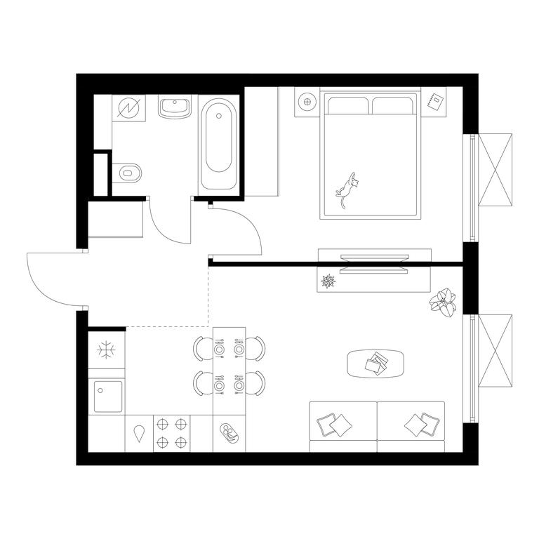 1-BD Apartment Sale, 35.9 sq. m. at Salarevo Park, Salaryevskaya Street, 8к1, Moskovskiy Settlement, Moscow, Russia #1