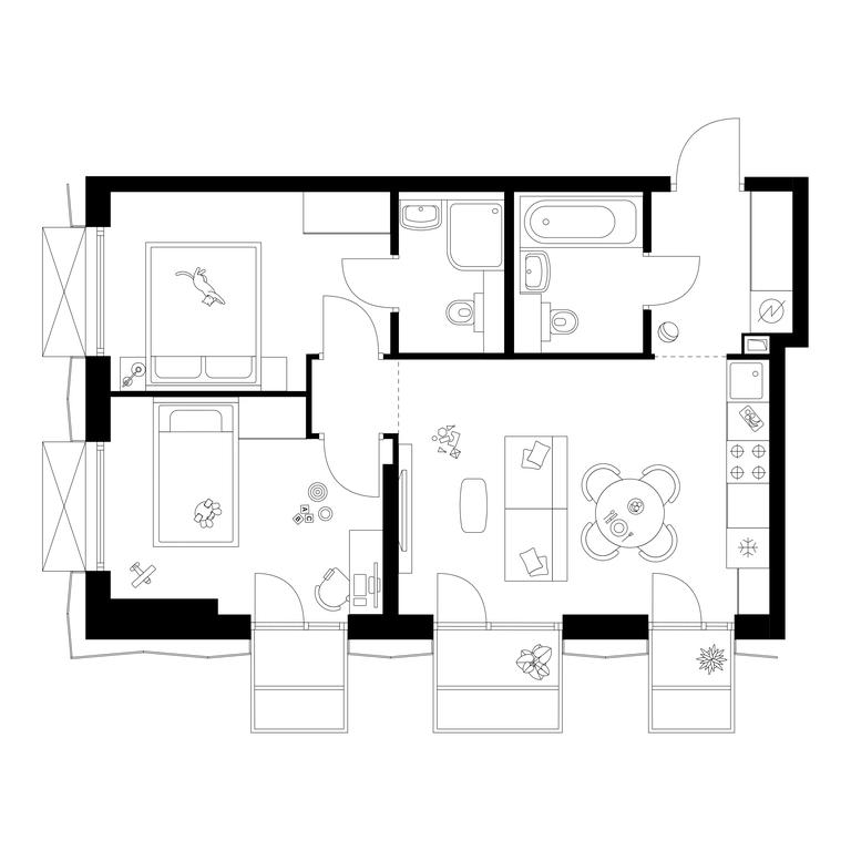 2-BD Apartment Sale, 51.3平方米 at Irtyshskiy Kvartal, 2nd Irtyshsky Drive, Moscow, Russia #1 2-BD Apartment Sale, 51.3平方米 at Irtyshskiy Kvartal, 2nd Irtyshsky Drive, Moscow, Russia #1