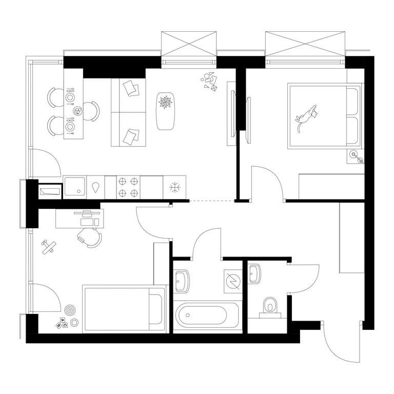 2-BD Apartment Sale, 47.9 sq. m. at Irtyshskiy Kvartal, 2nd Irtyshsky Drive, Moscow, Russia #1 2-BD Apartment Sale, 47.9 sq. m. at Irtyshskiy Kvartal, 2nd Irtyshsky Drive, Moscow, Russia #1