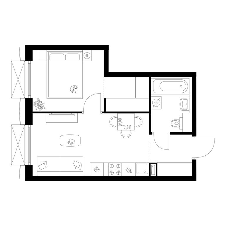 1-BD Apartment Sale, 33.1平方米 at Irtyshskiy Kvartal, 2nd Irtyshsky Drive, Moscow, Russia #1 1-BD Apartment Sale, 33.1平方米 at Irtyshskiy Kvartal, 2nd Irtyshsky Drive, Moscow, Russia #1