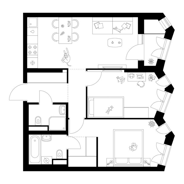 2-BD Apartment Sale, 57.3 sq. m. at Michurinskiy Park, Ozyornaya Street, 44А, Moscow, Russia #1 2-BD Apartment Sale, 57.3 sq. m. at Michurinskiy Park, Ozyornaya Street, 44А, Moscow, Russia #1
