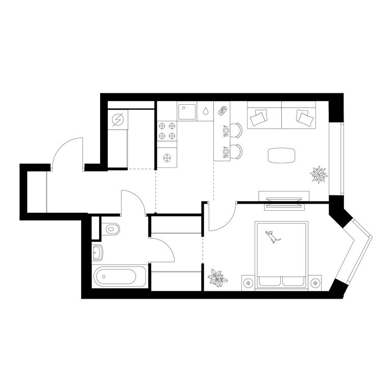 1-BD Apartment Sale, 41.1 sq. m. at Michurinskiy Park, Ozyornaya Street, 44А, Moscow, Russia #1 1-BD Apartment Sale, 41.1 sq. m. at Michurinskiy Park, Ozyornaya Street, 44А, Moscow, Russia #1
