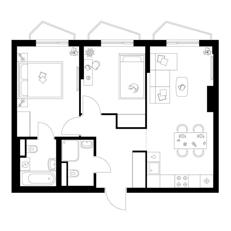 2-BD Apartment Sale, 55 sq. m. at Michurinskiy Park, Ozyornaya Street, 44А, Moscow, Russia #1 2-BD Apartment Sale, 55 sq. m. at Michurinskiy Park, Ozyornaya Street, 44А, Moscow, Russia #1
