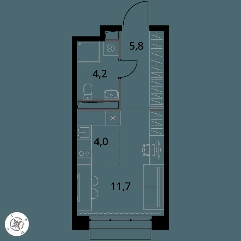 Apartment Sale, 25.7 sq. m. at 1-y Salarevskiy, Kiyevskoye Highway, Moskovskiy Settlement, Moscow, Russia #1