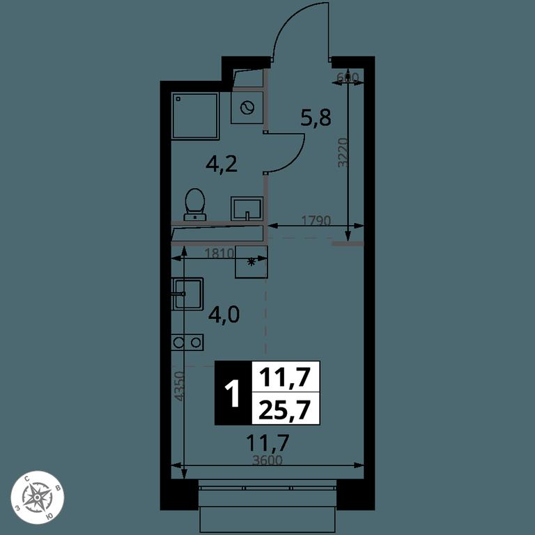 Apartment Sale, 25.7 sq. m. at 1-y Salarevskiy, Kiyevskoye Highway, Moskovskiy Settlement, Moscow, Russia #2