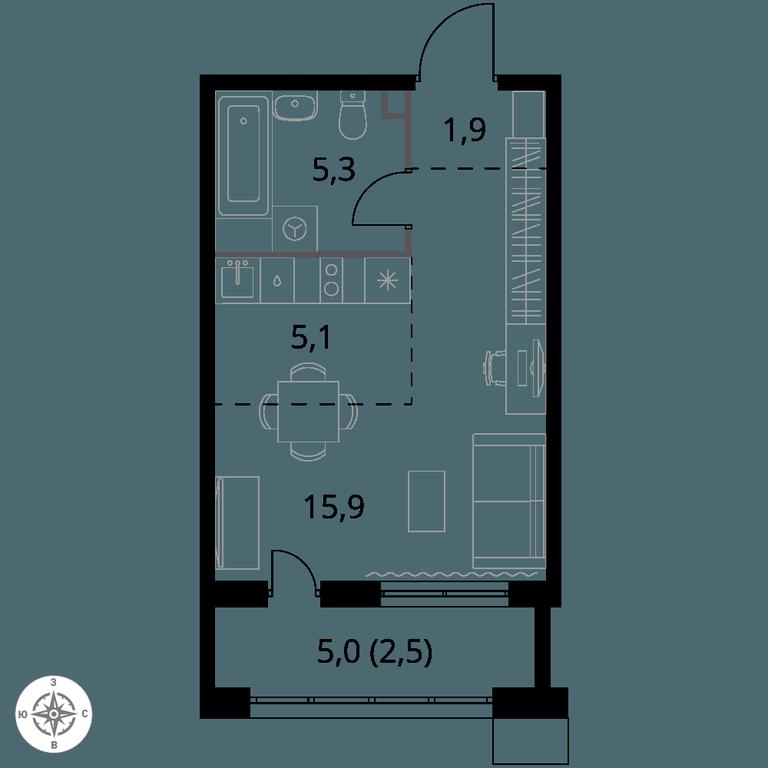 Apartment Sale, 30.7 sq. m. at 1-y Salarevskiy, Kiyevskoye Highway, Moskovskiy Settlement, Moscow, Russia #1
