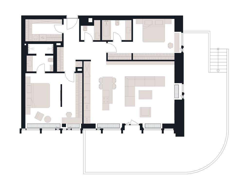 2-BD Apartment Sale, 152.5平方米 at Victory Park Residences, Bratyev Fonchenko Street, вл3, Moscow, Russia #1 2-BD Apartment Sale, 152.5平方米 at Victory Park Residences, Bratyev Fonchenko Street, вл3, Moscow, Russia #1