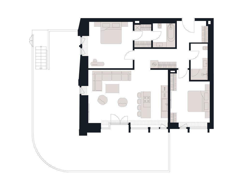 2-BD Apartment Sale, 131.4平方米 at Victory Park Residences, Bratyev Fonchenko Street, вл3, Moscow, Russia #1
