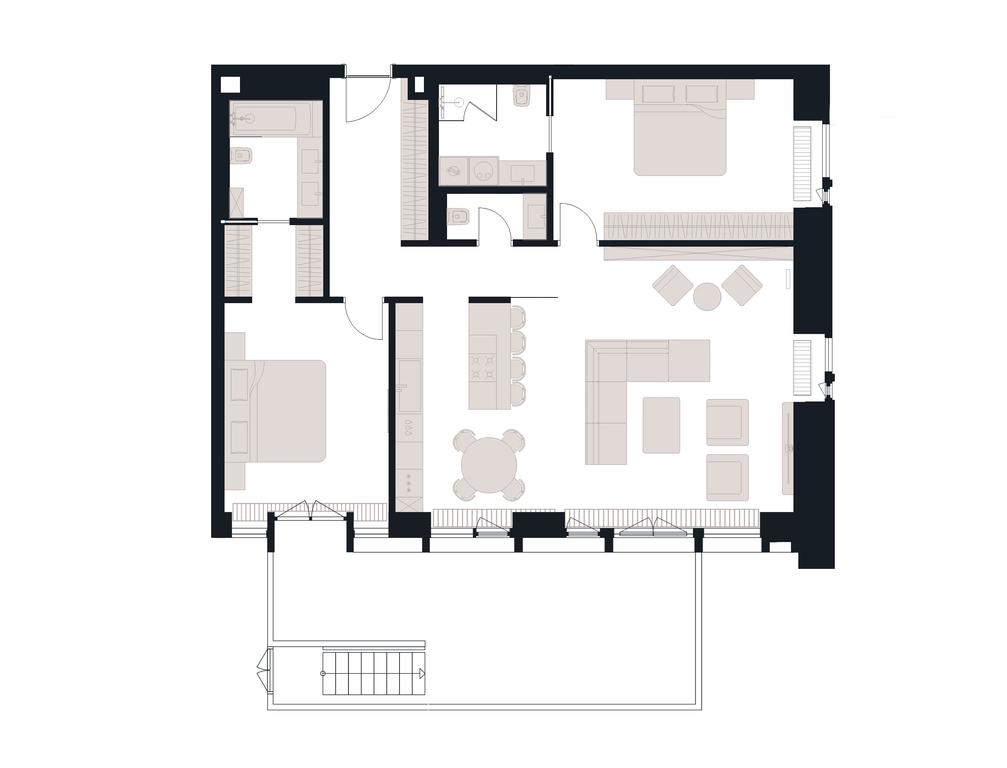 2-BD Apartment Sale, 126.9平方米 at Victory Park Residences, Bratyev Fonchenko Street, вл3, Moscow, Russia #1