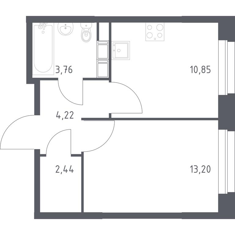 Apartment Sale, 34.47 sq. m. at Eko Bunino, prospekt Kuprina, 34к1, Sosenskoye Settlement, Moscow, Russia #1