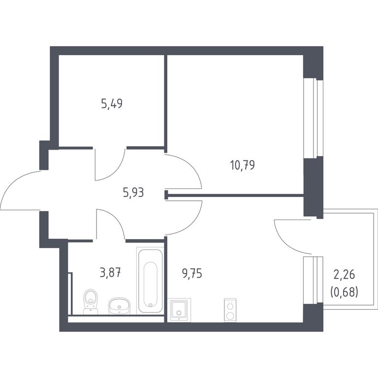 Apartment Sale, 36.51平方米 at Egorovo Park, 1-y kvartal, posyolok Zhilino-1, Lubertsy City District, Moscow Region, Russia #1