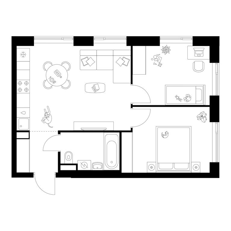 2-BD Apartment Sale, 48.1 sq. m. at Michurinskiy Park, Ozyornaya Street, 44А, Moscow, Russia #1 2-BD Apartment Sale, 48.1 sq. m. at Michurinskiy Park, Ozyornaya Street, 44А, Moscow, Russia #1