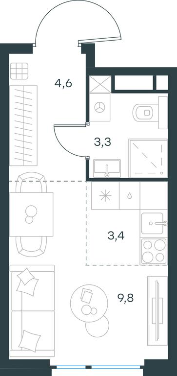 Apartment Sale, 21.1平方米 at Level Michurinskiy, Озёрная улица, вл1, Москва, Россия #1 Apartment Sale, 21.1平方米 at Level Michurinskiy, Озёрная улица, вл1, Москва, Россия #1