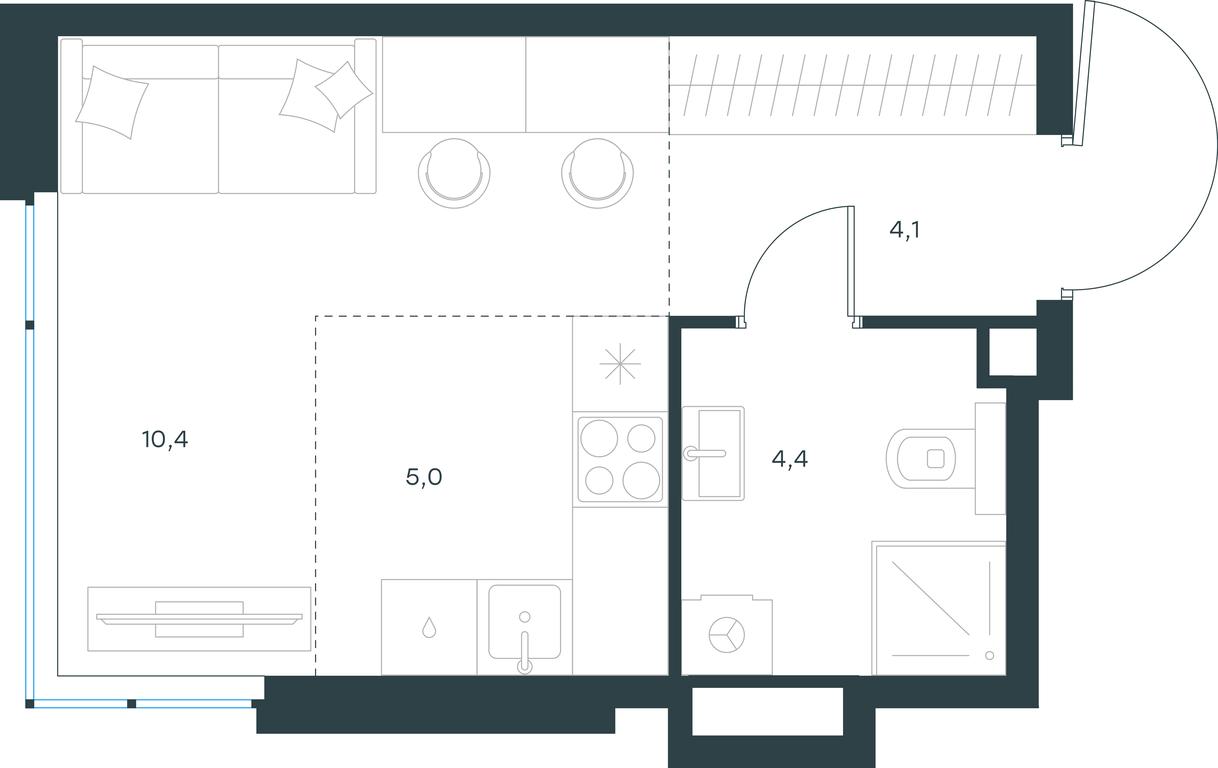 Apartment Sale, 23.9 sq. m. at Level Michurinskiy, Озёрная улица, вл1, Москва, Россия #1 Apartment Sale, 23.9 sq. m. at Level Michurinskiy, Озёрная улица, вл1, Москва, Россия #1