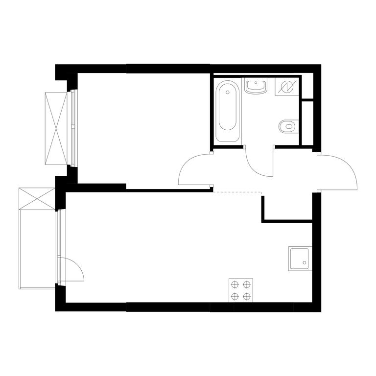1-BD Apartment Sale, 33.8 sq. m. at Ilinskie Luga, Zapovednaya Street, 1, posyolok Ilyinskoye-Usovo, Krasnogorsk City District, Moscow Region, Russia #1