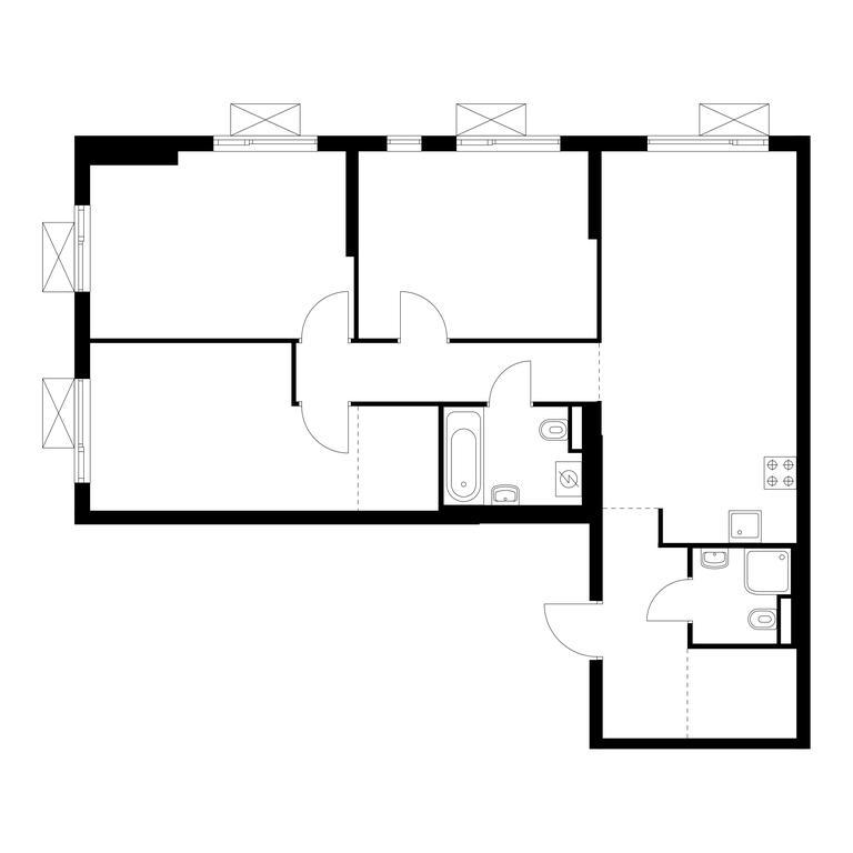 3-BD Apartment Sale, 84平方米 at Yauza Park, ulitsa Kolontsova, 4, Mytischi, Moscow Region, Russia #1