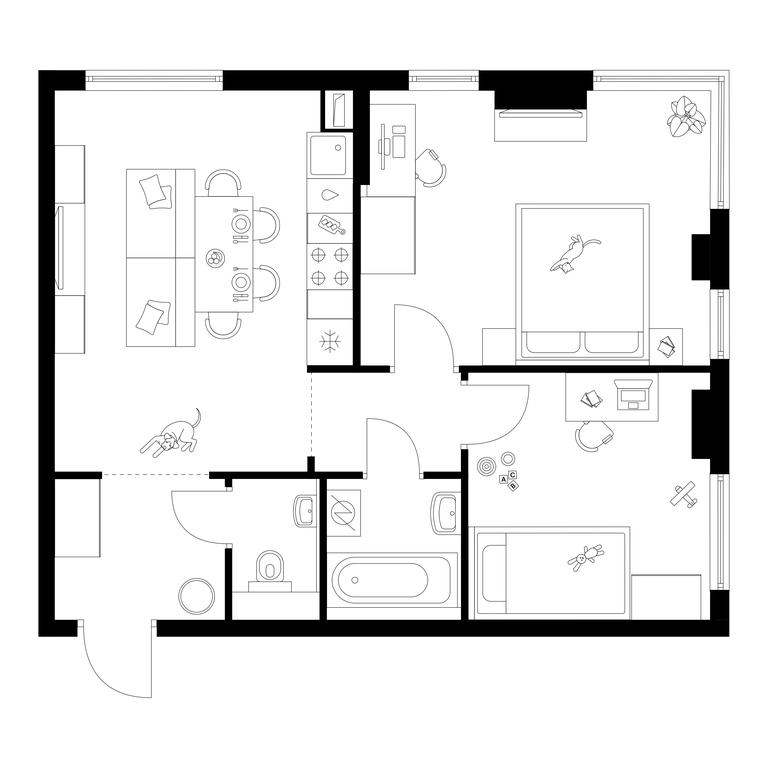 2-BD Apartment Sale, 55.5 sq. m. at Kronshtadtskiy 9, Kronshtadtsky Boulevard, 9с21, Moscow, Russia #1 2-BD Apartment Sale, 55.5 sq. m. at Kronshtadtskiy 9, Kronshtadtsky Boulevard, 9с21, Moscow, Russia #1