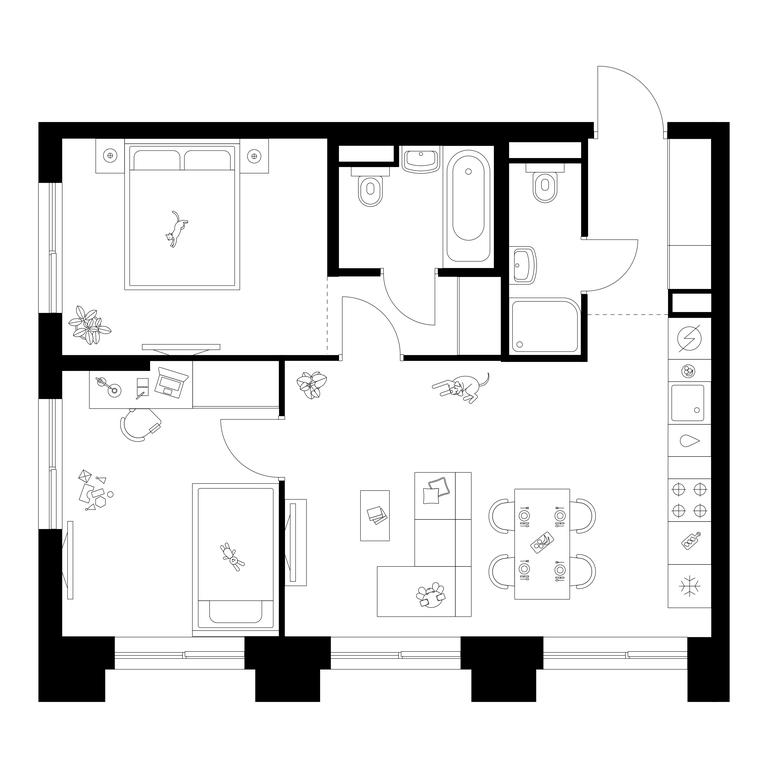 2-BD Apartment Sale, 59.1 sq. m. at Matveevskiy Park, Ochakovskoye Highway, вл3с11, Moscow, Russia #1 2-BD Apartment Sale, 59.1 sq. m. at Matveevskiy Park, Ochakovskoye Highway, вл3с11, Moscow, Russia #1