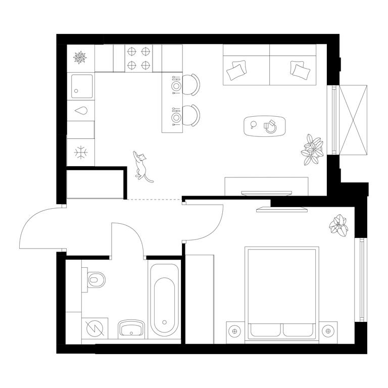 1-BD Apartment Sale, 36.3 sq. m. at Michurinskiy Park, Ozyornaya Street, 44А, Moscow, Russia #1 1-BD Apartment Sale, 36.3 sq. m. at Michurinskiy Park, Ozyornaya Street, 44А, Moscow, Russia #1