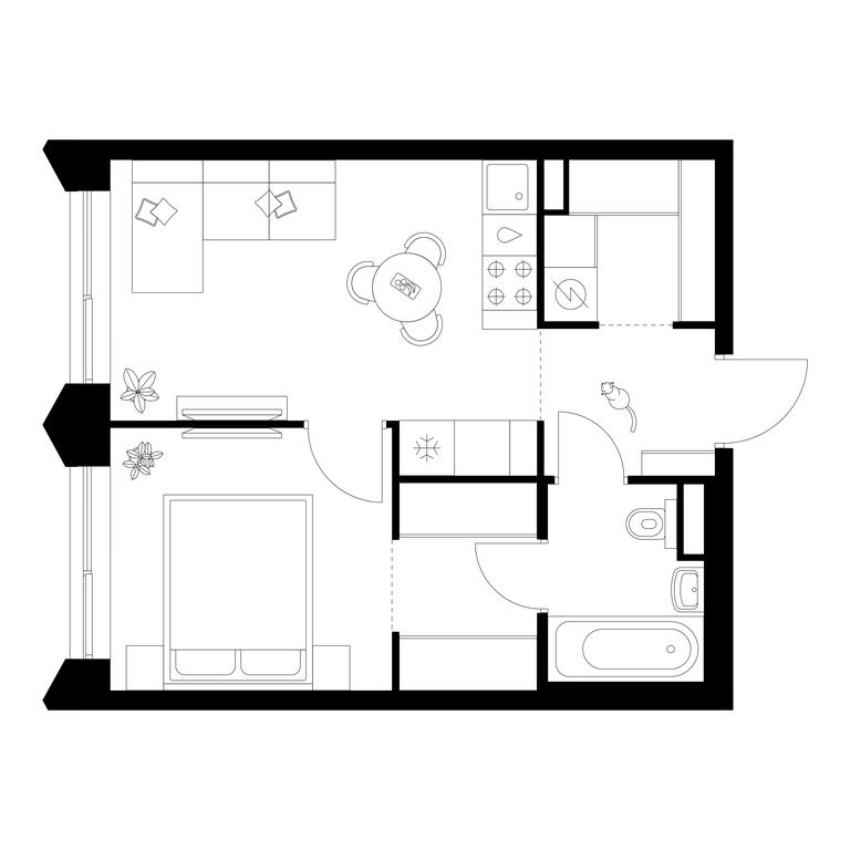1-BD Apartment Sale, 36平方米 at Matveevskiy Park, Ochakovskoye Highway, вл3с11, Moscow, Russia #1