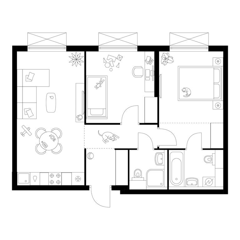 2-BD Apartment Sale, 56.6平方米 at Michurinskiy Park, Ozyornaya Street, 44А, Moscow, Russia #1 2-BD Apartment Sale, 56.6平方米 at Michurinskiy Park, Ozyornaya Street, 44А, Moscow, Russia #1