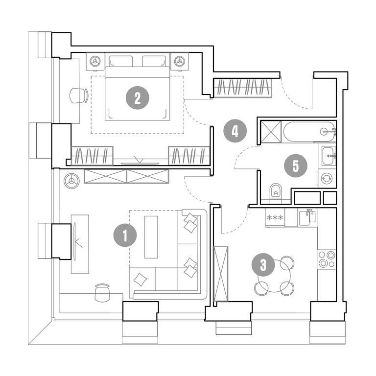 1-BD Apartment Sale, 60.9平方米 at Mirapolis, Mira Avenue, 222Ас9, Moscow, Russia #1