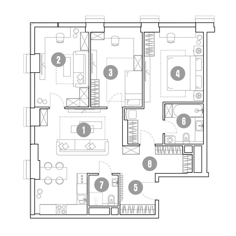 3-BD Apartment Sale, 92.9 sq. m. at Mirapolis, Mira Avenue, 222Ас9, Moscow, Russia #1