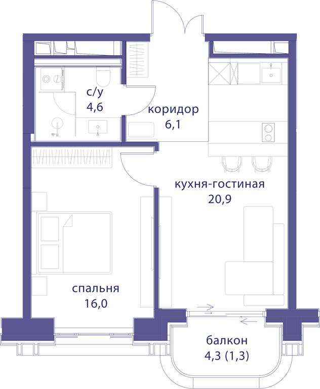 1-BD Apartment Sale, 48.9 sq. m. at Tatarskaya 35, Bolshaya Tatarskaya Street, Moscow, Russia #1 1-BD Apartment Sale, 48.9 sq. m. at Tatarskaya 35, Bolshaya Tatarskaya Street, Moscow, Russia #1