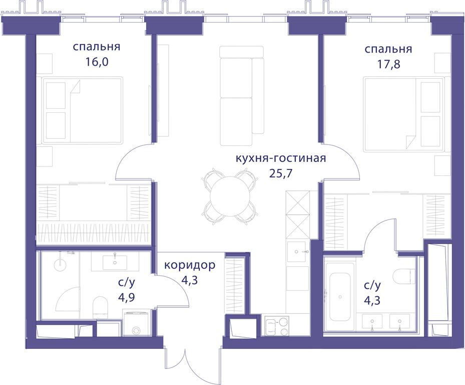 2-BD Apartment Sale, 73平方米 at Tatarskaya 35, Bolshaya Tatarskaya Street, Moscow, Russia #1 2-BD Apartment Sale, 73平方米 at Tatarskaya 35, Bolshaya Tatarskaya Street, Moscow, Russia #1