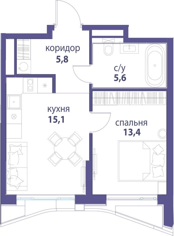 Продажа 1-комн. квартиры, 39,9 м² в ЖК «Символ», проезд Невельского, 6к1, Москва, Россия #1 Продажа 1-комн. квартиры, 39,9 м² в ЖК «Символ», проезд Невельского, 6к1, Москва, Россия #1