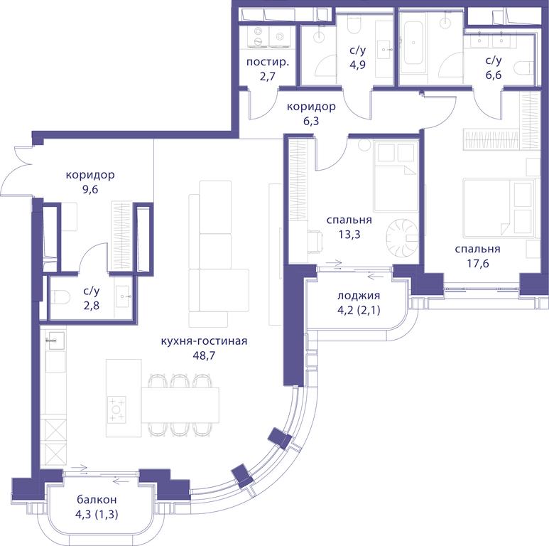 2-BD Apartment Sale, 115.9 sq. m. at Tatarskaya 35, Bolshaya Tatarskaya Street, Moscow, Russia #1 2-BD Apartment Sale, 115.9 sq. m. at Tatarskaya 35, Bolshaya Tatarskaya Street, Moscow, Russia #1