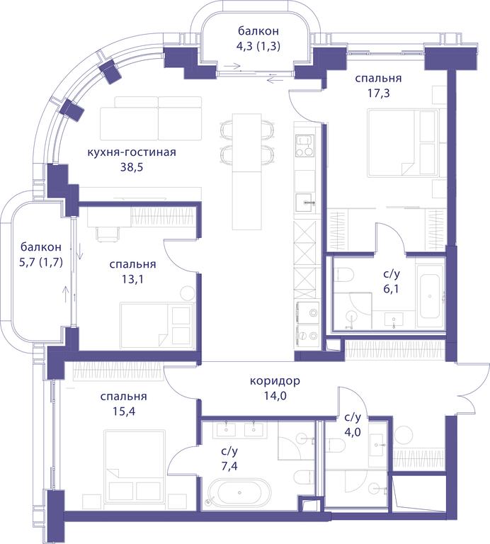 3-BD Apartment Sale, 118.8平方米 at Tatarskaya 35, Bolshaya Tatarskaya Street, Moscow, Russia #1 3-BD Apartment Sale, 118.8平方米 at Tatarskaya 35, Bolshaya Tatarskaya Street, Moscow, Russia #1
