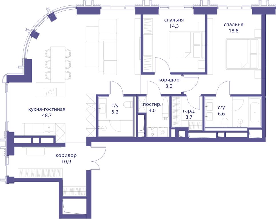 2-BD Apartment Sale, 115.2平方米 at Tatarskaya 35, Bolshaya Tatarskaya Street, Moscow, Russia #1 2-BD Apartment Sale, 115.2平方米 at Tatarskaya 35, Bolshaya Tatarskaya Street, Moscow, Russia #1