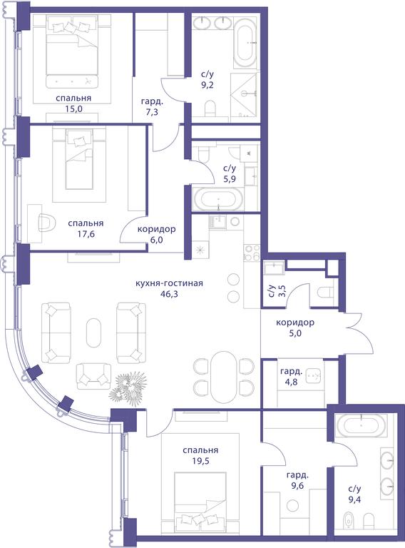 3-BD Apartment Sale, 159.1平方米 at Tatarskaya 35, Bolshaya Tatarskaya Street, Moscow, Russia #1 3-BD Apartment Sale, 159.1平方米 at Tatarskaya 35, Bolshaya Tatarskaya Street, Moscow, Russia #1