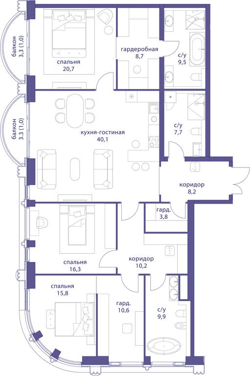 3-BD Apartment Sale, 163.5平方米 at Tatarskaya 35, Bolshaya Tatarskaya Street, Moscow, Russia #1 3-BD Apartment Sale, 163.5平方米 at Tatarskaya 35, Bolshaya Tatarskaya Street, Moscow, Russia #1