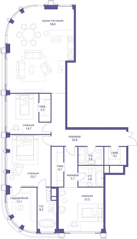 3-BD Apartment Sale, 190 sq. m. at Tatarskaya 35, Bolshaya Tatarskaya Street, Moscow, Russia #1 3-BD Apartment Sale, 190 sq. m. at Tatarskaya 35, Bolshaya Tatarskaya Street, Moscow, Russia #1