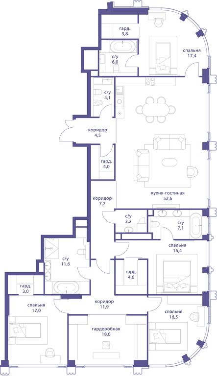 5-BD Apartment Sale, 209.4平方米 at Tatarskaya 35, Bolshaya Tatarskaya Street, Moscow, Russia #1 5-BD Apartment Sale, 209.4平方米 at Tatarskaya 35, Bolshaya Tatarskaya Street, Moscow, Russia #1