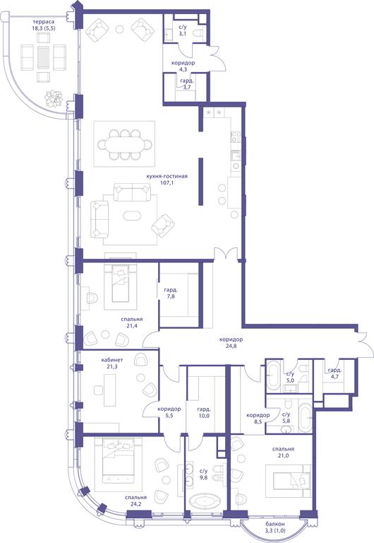 4-BD Apartment Sale, 294.5 sq. m. at Tatarskaya 35, Bolshaya Tatarskaya Street, Moscow, Russia #1 4-BD Apartment Sale, 294.5 sq. m. at Tatarskaya 35, Bolshaya Tatarskaya Street, Moscow, Russia #1