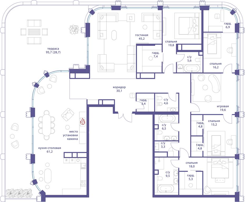 Продажа 5-комн. квартиры, 320,5 м² в ЖК «Татарская 35», Большая Татарская улица, Москва, Россия #1 Продажа 5-комн. квартиры, 320,5 м² в ЖК «Татарская 35», Большая Татарская улица, Москва, Россия #1