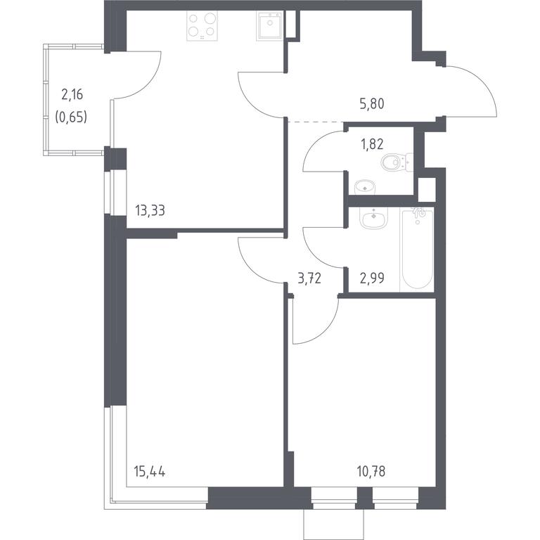 1-BD Apartment Sale, 54.53平方米 at Podolskie Kvartaly, zhiloy kompleks Podolskiye Kvartaly, Ryazanovskoe Settlement, Moscow, Russia #1 1-BD Apartment Sale, 54.53平方米 at Podolskie Kvartaly, zhiloy kompleks Podolskiye Kvartaly, Ryazanovskoe Settlement, Moscow, Russia #1