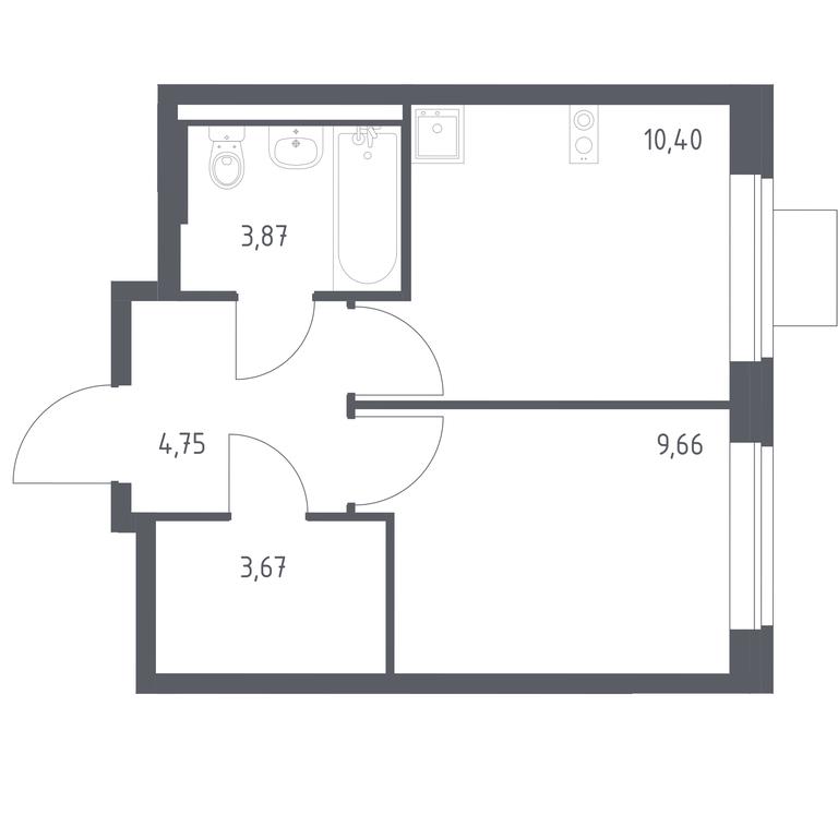 Apartment Sale, 32.35平方米 at Podolskie Kvartaly, zhiloy kompleks Podolskiye Kvartaly, Ryazanovskoe Settlement, Moscow, Russia #1