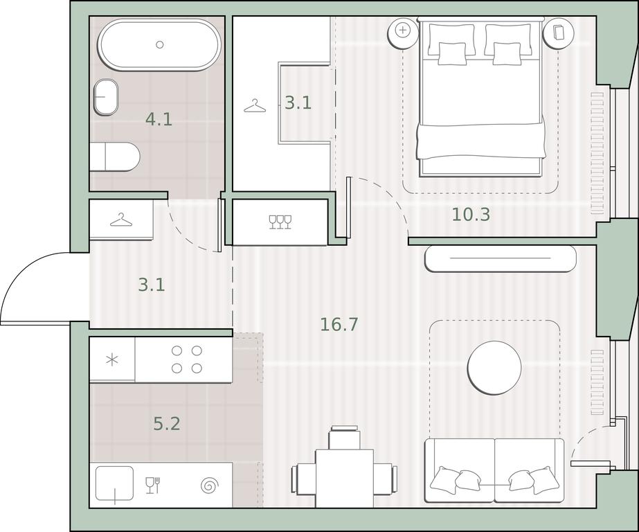 1-BD Apartment Sale, 42.5 sq. m. at Sreda na Lobachevskogo, Ochakovskoye Highway, Moscow, Russia #1 1-BD Apartment Sale, 42.5 sq. m. at Sreda na Lobachevskogo, Ochakovskoye Highway, Moscow, Russia #1