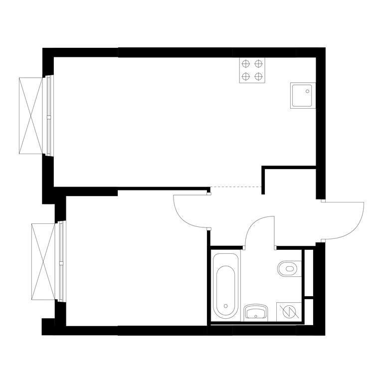 1-BD Apartment Sale, 36.9平方米 at Ilinskie Luga, Zapovednaya Street, 1, posyolok Ilyinskoye-Usovo, Krasnogorsk City District, Moscow Region, Russia #1