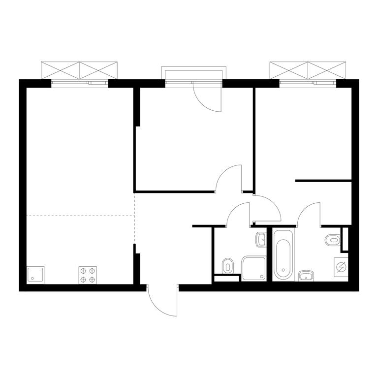 2-BD Apartment Sale, 60.1平方米 at Yauza Park, ulitsa Kolontsova, 4, Mytischi, Moscow Region, Russia #1