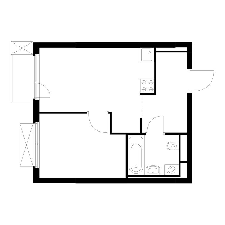 1-BD Apartment Sale, 32.6平方米 at Ilinskie Luga, Zapovednaya Street, 1, posyolok Ilyinskoye-Usovo, Krasnogorsk City District, Moscow Region, Russia #1