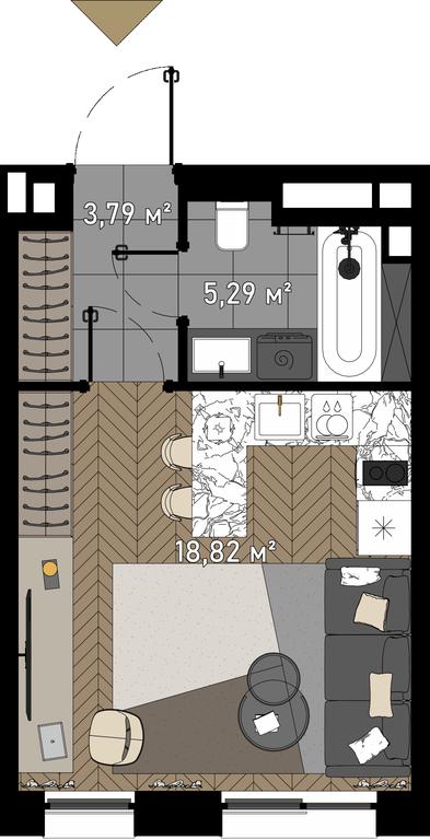 2-BD Apartment Sale, 26.7 sq. m. at Zorge 9, Zorge Street, 9к1, Moscow, Russia #1 2-BD Apartment Sale, 26.7 sq. m. at Zorge 9, Zorge Street, 9к1, Moscow, Russia #1