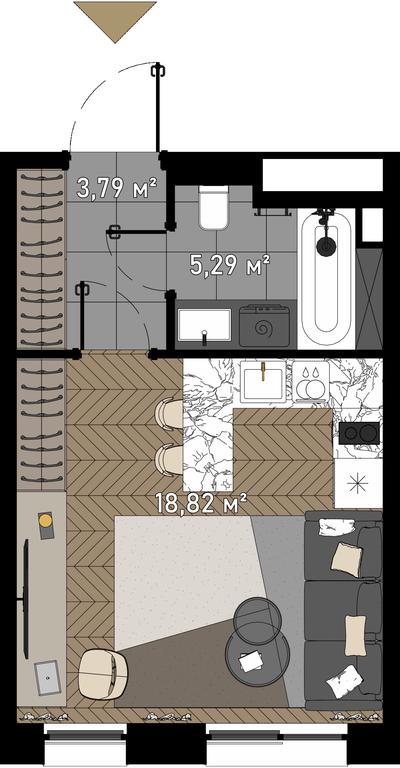 2-BD Apartment Sale, 27.6 sq. m. at Zorge 9, Zorge Street, 9к1, Moscow, Russia #1 2-BD Apartment Sale, 27.6 sq. m. at Zorge 9, Zorge Street, 9к1, Moscow, Russia #1