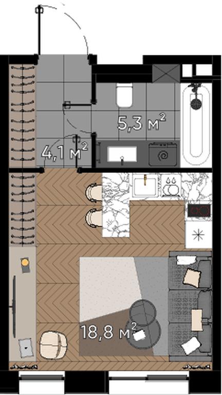 1-BD Apartment Sale, 28.2 sq. m. at Zorge 9, Zorge Street, 9к1, Moscow, Russia #2