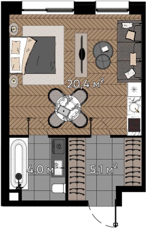 2-BD Apartment Sale, 29.5 sq. m. at Zorge 9, Zorge Street, 9к1, Moscow, Russia #2 2-BD Apartment Sale, 29.5 sq. m. at Zorge 9, Zorge Street, 9к1, Moscow, Russia #2
